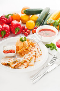 原产墨西哥玉米薄饼卷餐厅高清图片