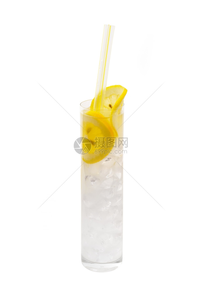 新鲜柠檬水饮料加切片图片