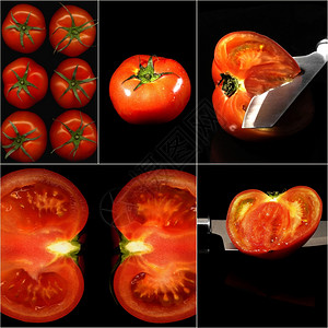 黑方框嵌入的西红柿拼图背景图片