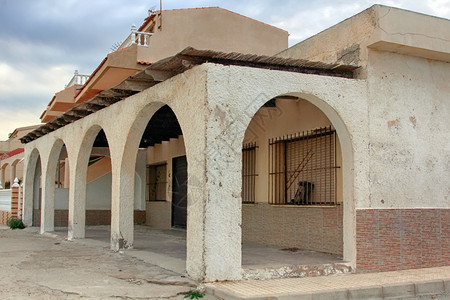 西班牙穆尔亚地区一个小村庄的房屋背景图片