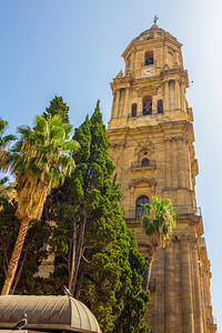 西班牙马拉加的化身大教堂钟楼图片