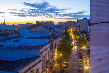 西班牙加的斯赫雷斯德拉弗朗特拉市美丽黎明的街道图片
