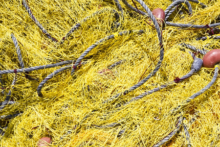 渔网有浮的紧闭式渔网图片