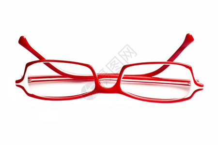 白色背景隔离的红眼镜图片