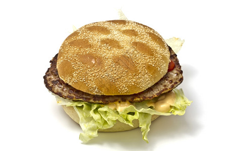 美味汉堡孤立在白色背景上背景图片
