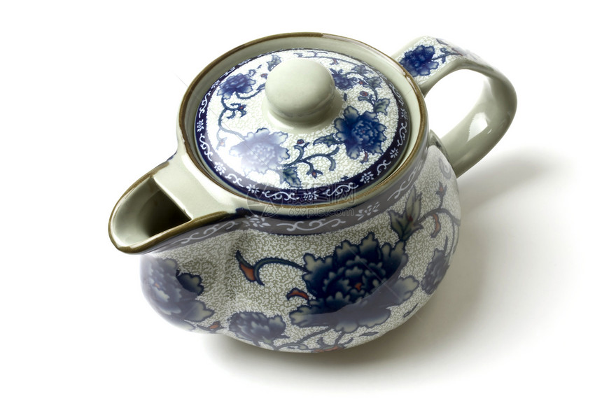 茶壶白底孤立的茶壶图片