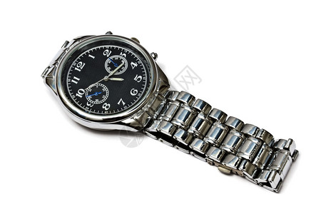 时装Wristwatch孤立于白色背景图片