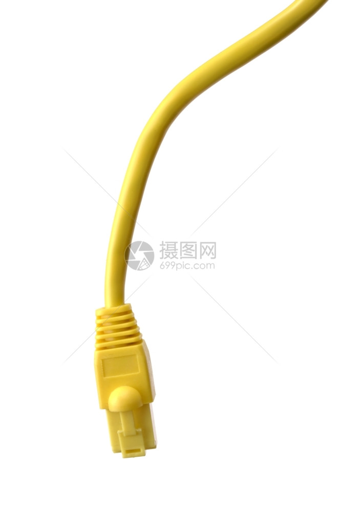 白色黄网络电缆图片