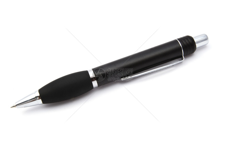 黑色球点Pen孤立于白色背景图片
