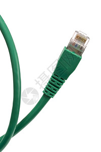 绿线背景白色的绿网络电缆背景