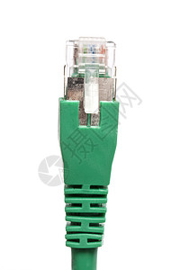 白色的绿网络电缆背景图片