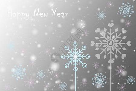 白色闪耀光辉新年快乐贺卡美丽光辉背景设计图片