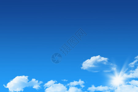 蓝色天空和白云的概要背景图片