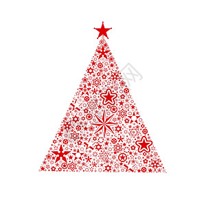 美丽的圣诞装饰白孤立的星树背景图片