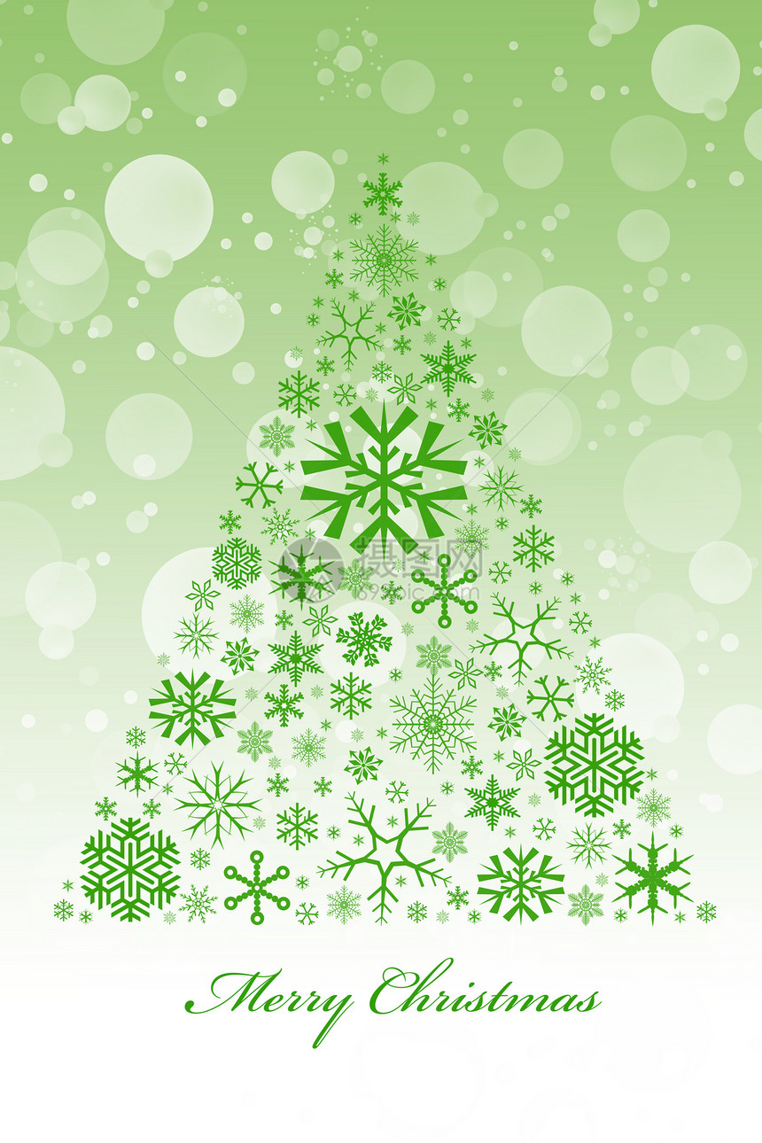 抽象雪花树的美丽圣诞节装饰图片
