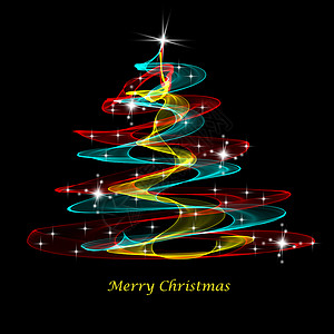 线树圣诞快乐的美丽装饰背景设计图片