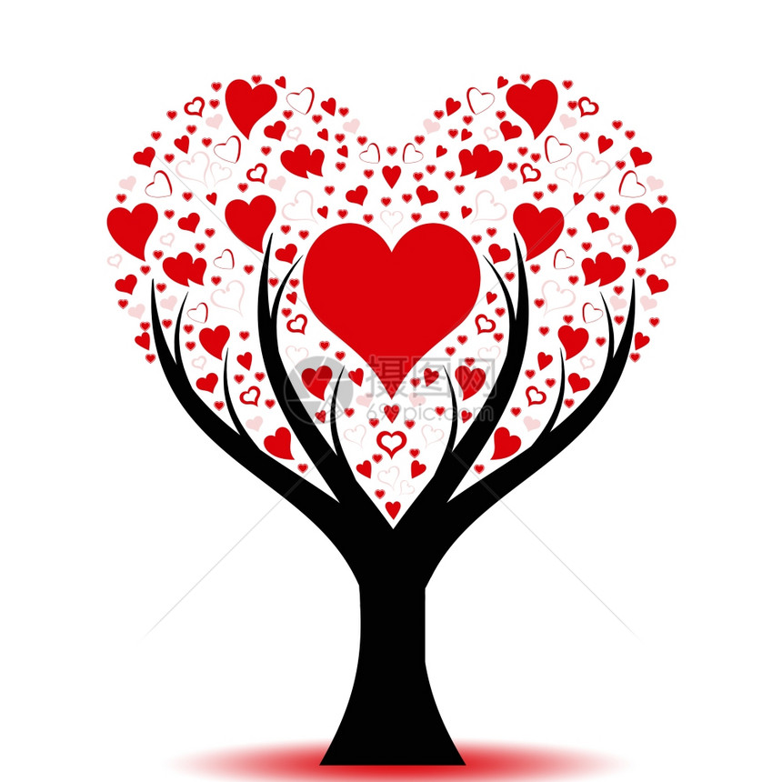 美丽的爱树有心型图片