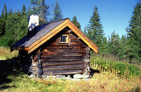 森林中的小屋图片