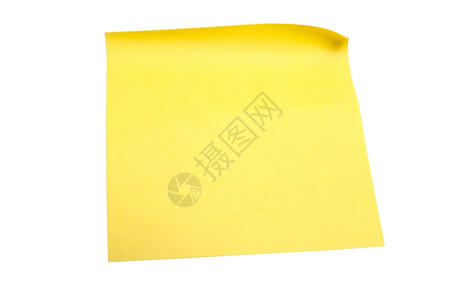 白色背景上孤立的黄色备忘录文件图片