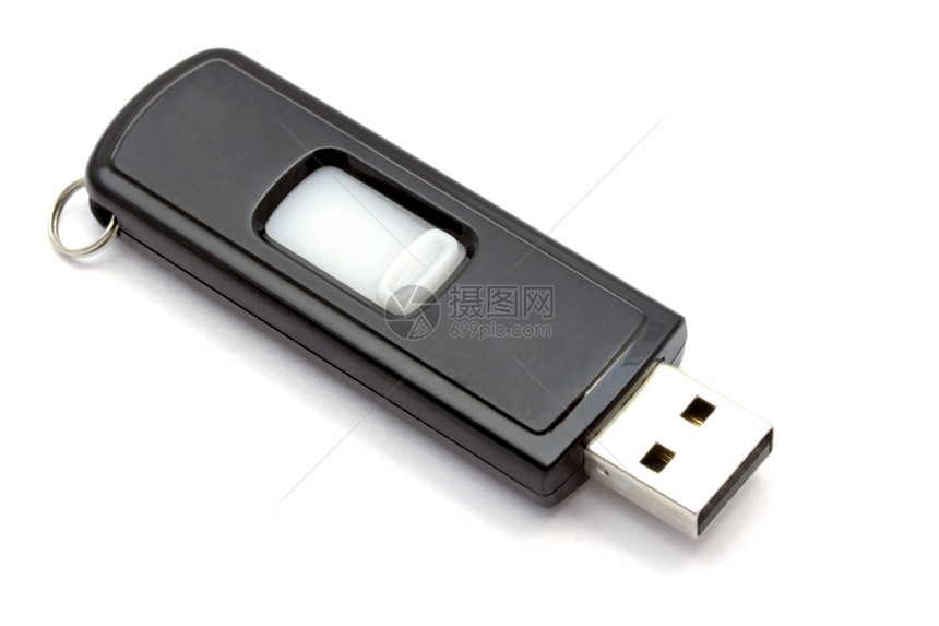 USB存储驱动器在白色xA上隔离图片