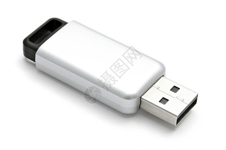 USB闪光驱动器白色背景的Clusuep高清图片