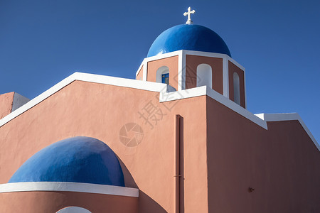 环己基Oia教堂希腊圣托里尼岛背景