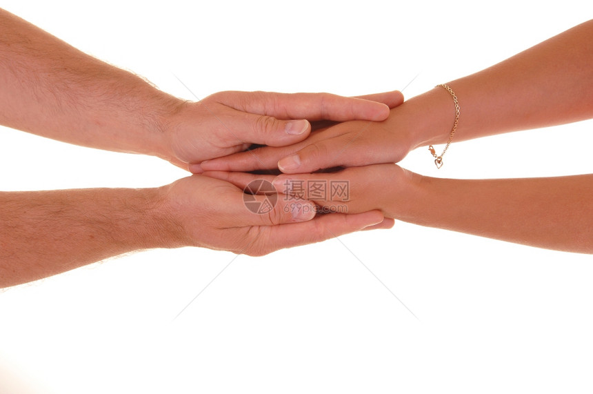 男人们握着女的手来证明男人们会保护女图片
