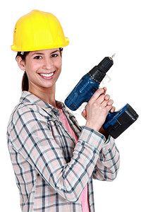 从事钻井的女建筑工人图片