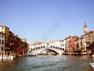 复古风格的威尼斯意大利威尼斯古镇背景图片