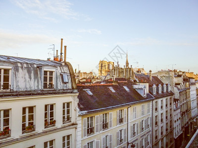 法国巴黎教堂圣母玛利亚市风景背景图片
