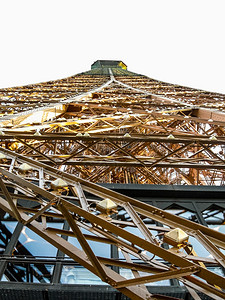 HDR巴黎埃菲尔铁塔之旅法国巴黎埃菲尔铁塔的高动态范围HDR细节背景图片