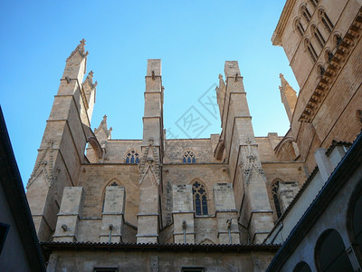 西班牙帕尔马洛卡洛卡的拉苏大教堂西班牙帕尔马洛卡的帕尔圣玛丽亚大教堂背景图片