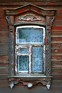 古老的木房子窗图片