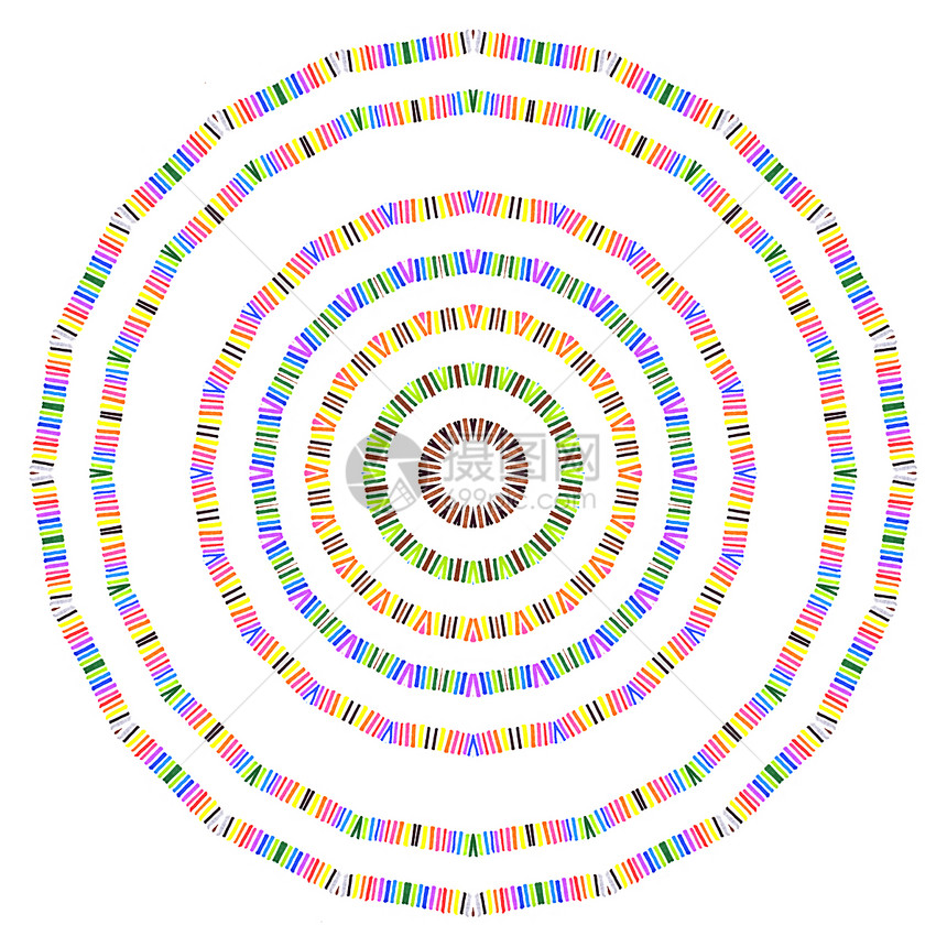 用于设计白背景的抽象颜色线同心圆形图案图片