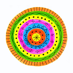 白背景上孤立的圆形图案抽象色彩化形状背景图片