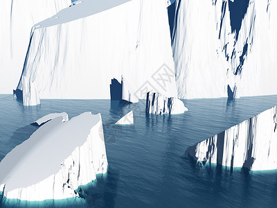 冰山海洋块拥堵图片