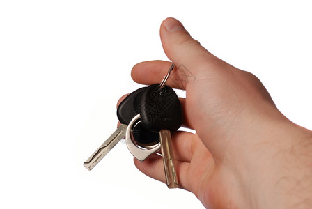 汽车的钥匙用手隔开的钥匙包图片