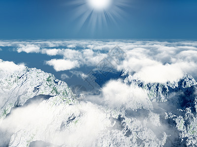 山和云阴天顶视图图片