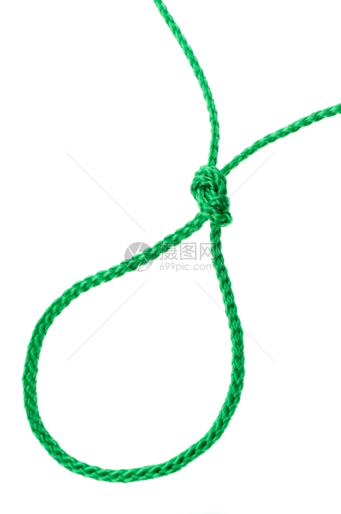 绳索的绞孤立在白色背景上图片