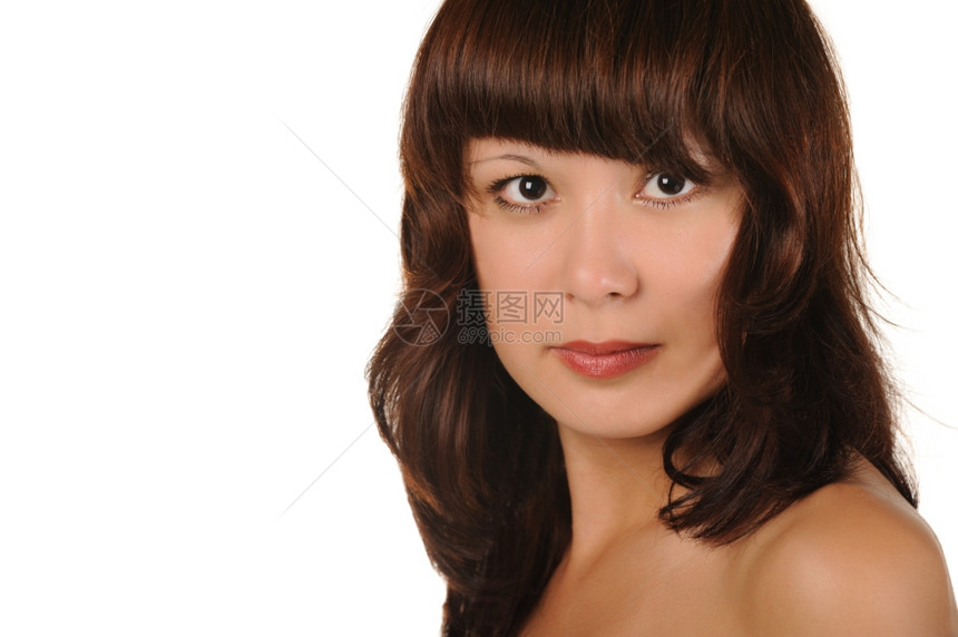 白背景的漂亮女孩亚洲国籍图片
