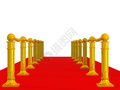 红色路径一个带有金柱的讲台片段图片