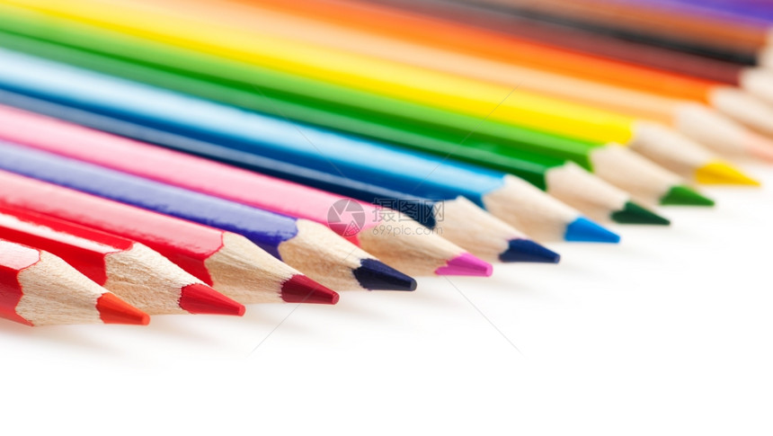 一组彩色铅笔背景图片