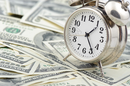 时间金钱商业概念模拟时间纸币图片