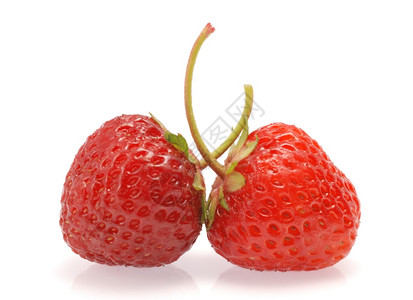 草莓白色的底图片