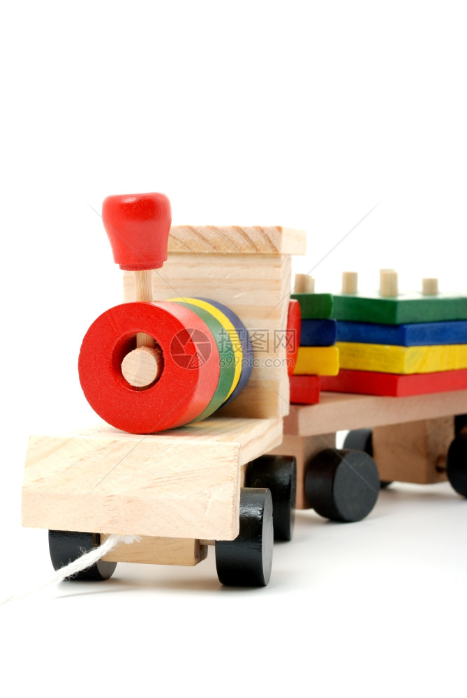 儿童玩具白色背景的蒸汽机车图片