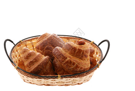 克洛桑Croissant面包店产品甜的卷子白色背景