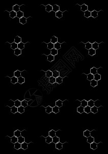 结构素描素材带有苯环结构化学公式的黑板背景