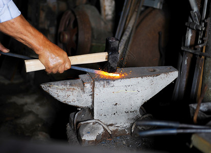 大铁锤做一个装饰的型号在铁匠中背景