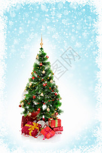 装了ETC圣诞树满的红礼箱装了饰的红礼箱被白色背景隔绝设计图片