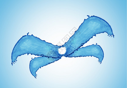 飞溅的蝴蝶图像蓝色背景的水滴图像背景